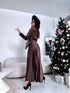 Velvet dress "SNOWFLAKE" 19733 - CHOCO
