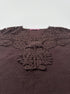 Top with lace neckline "LETTER MC2951" - CHOCO