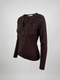 Top with lace neckline "LETTER MC2951" - CHOCO