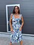 Dress "HAWAII CHARM" 1363 - BLUE WITH WHITE