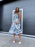 Dress "HAWAII CHARM" 1363 - BLUE WITH WHITE