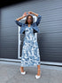 Dress "HAWAII CHARM" 1363 - BLUE WITH WHITE