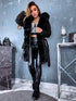 Jacket with fur front "NORDELLE" FC7505 - BLACK