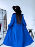 Lightweight autumn trench coat - bright blue