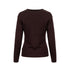Top with lace neckline "LETTER MC2951" - CHOCO