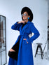 Lightweight autumn trench coat - bright blue