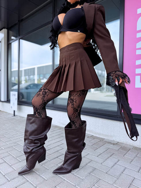 Pleated skirt "MINI ME" 2191 - CHOCO