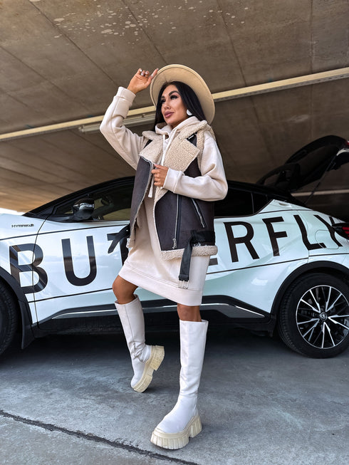 ELYNDI aviatoriaus tipo liemenė - šokolado ruda