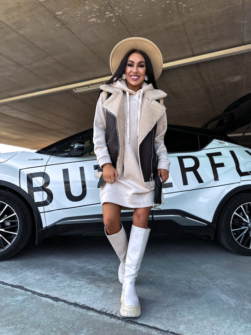 ELYNDI aviatoriaus tipo liemenė - šokolado ruda