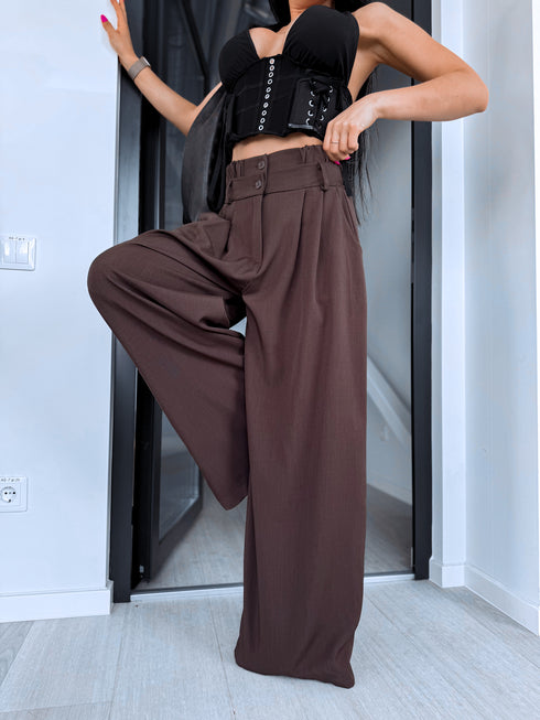 Fabric pants "AIR FLOW" 26155 - CHOCO