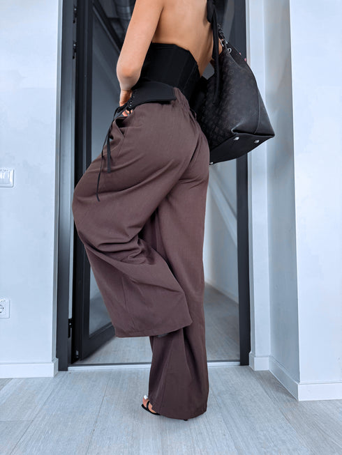 Fabric pants "AIR FLOW" 26155 - CHOCO