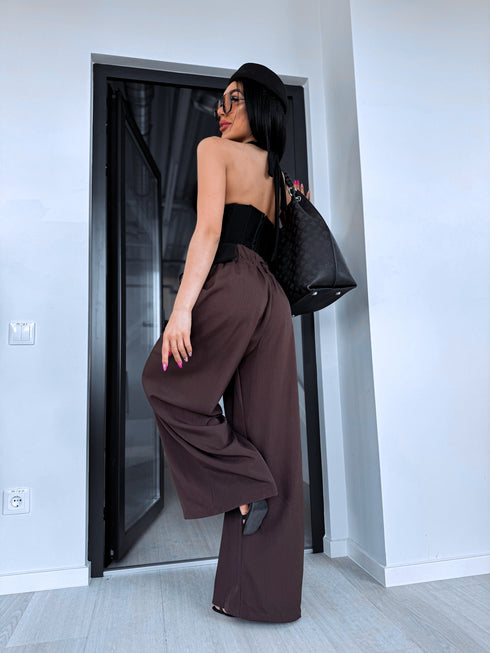 Fabric pants "AIR FLOW" 26155 - CHOCO