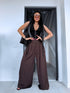 Fabric pants "AIR FLOW" 26155 - CHOCO