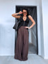 Fabric pants "AIR FLOW" 26155 - CHOCO