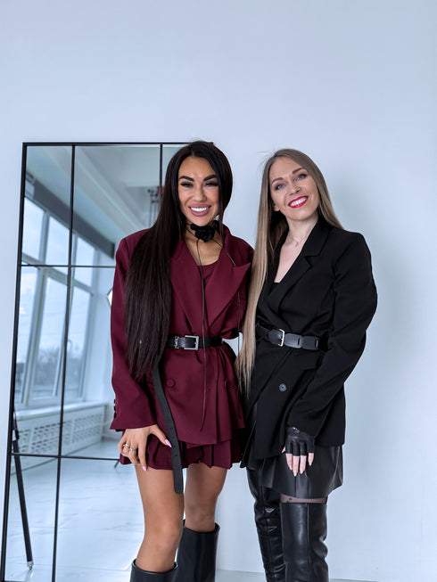 2in1 dress + jacket "SCHOOL GIRL" - BORDO