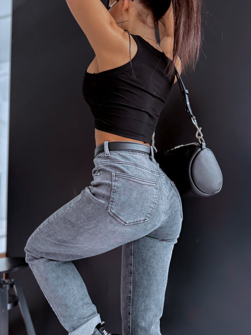 MOM FIT denim jeans "SILVER CITY" DJ2687 - GREY