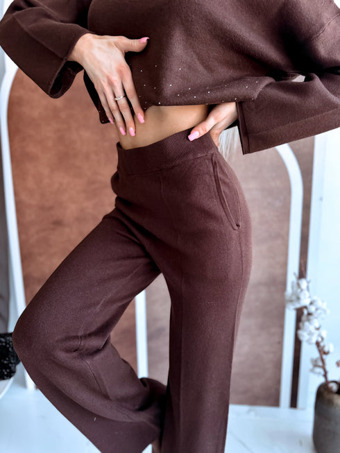 Megztas komplektas "Crystal Xmas LO-133AB" - CHOCO