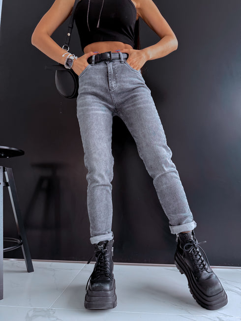 MOM FIT denim jeans "SILVER CITY" DJ2687 - GREY