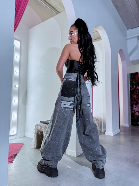 "LOOK AT ME" A3837 jeans - DARK GRAY