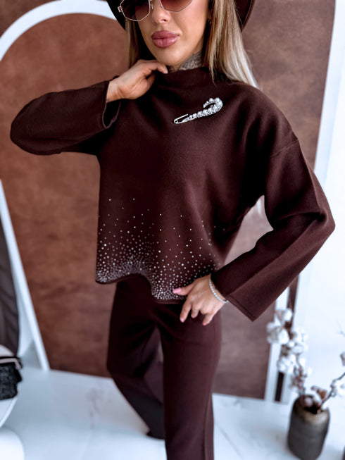 Megztas komplektas "Crystal Xmas LO-133AB" - CHOCO