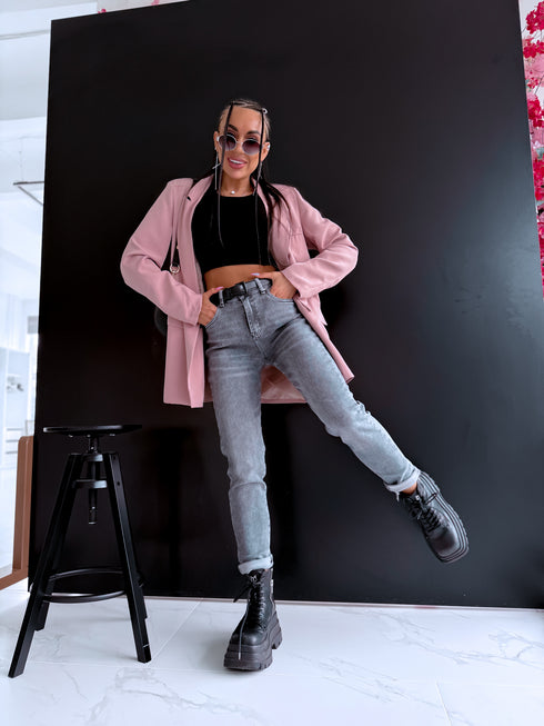 MOM FIT denim jeans "SILVER CITY" DJ2687 - GREY