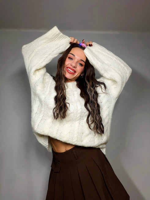 ELYNDI mohair sweater - cream white