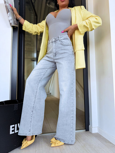 Džinsa bikses "I LIED" T6078-4 - GAIŠI PELĒKAS