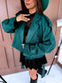 "EMERALD GREEN SPRITZ" - suede-like jacket