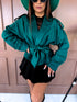 "EMERALD GREEN SPRITZ" - suede-like jacket