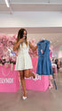 Denim dress "SCENTED" YX557-1 - BLUE