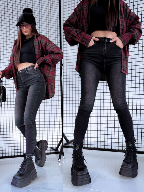 "DEVIL T5311-3" džinsai - TAMSIAI PILKI