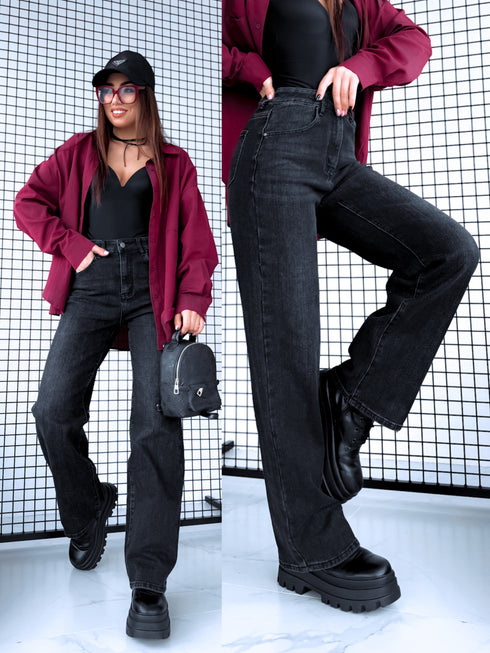 W1133-2 джинсы "DISTANCE" - ТЕМНО-СЕРЫЕ