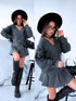 "CREAMY GLEAM MO-4005" knitted jacket with sequins - grey