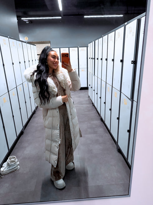 Long jacket "WINTER WEAR FC83" - LIGHT BEIGE