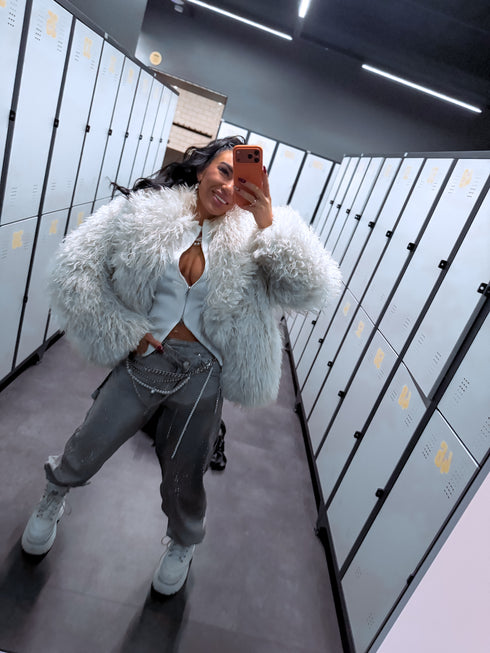 "Pinterest 6AW006" искусственная меховая куртка - светло-бежевый