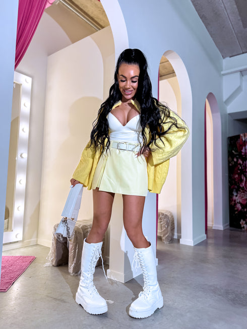 Юбка-шорты "SOPHIA CLASSIC" W50072 + пояс - ЖЁЛТАЯ