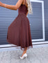 Polka dot, REVERSIBLE, pleated skirt - CHOCO