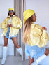 Faux Leather Jacket "GRAVITY" S-6212 - YELLOW PRE-ORDER