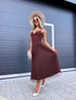 Polka dot, REVERSIBLE, pleated skirt - CHOCO