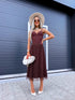 Polka dot, REVERSIBLE, pleated skirt - CHOCO