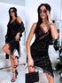 BLACK filter MINI dress "SNOW QUEEN 7772" - BLACK