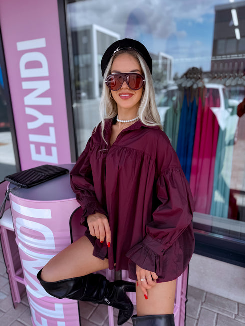 Cotton blouse "AVENUE" 10275 - BURGUNDY