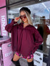 Cotton blouse "AVENUE" 10275 - BURGUNDY