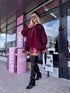 Cotton blouse "AVENUE" 10275 - BURGUNDY