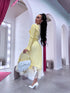 "RETRO CHIC HYY581" dress + belt - YELLOW