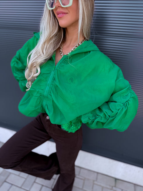Jacket with lace lining "NECTAR V11002" - GREEN