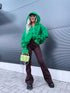 Jacket with lace lining "NECTAR V11002" - GREEN