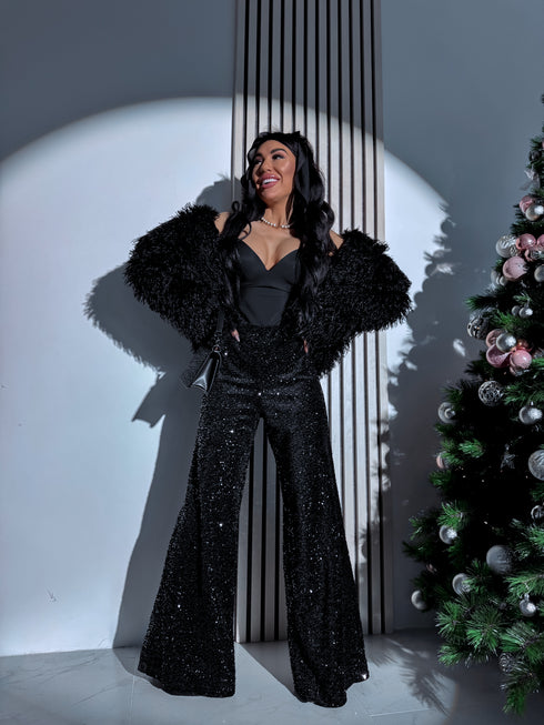 Fliteru bikses "NOIR GLITTER" 93525 - MELNAS