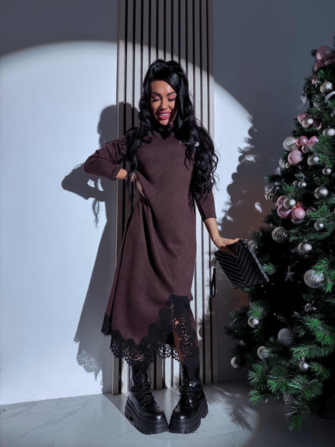 Вязаное платье "Christmas Beats A18839" - CHOCO