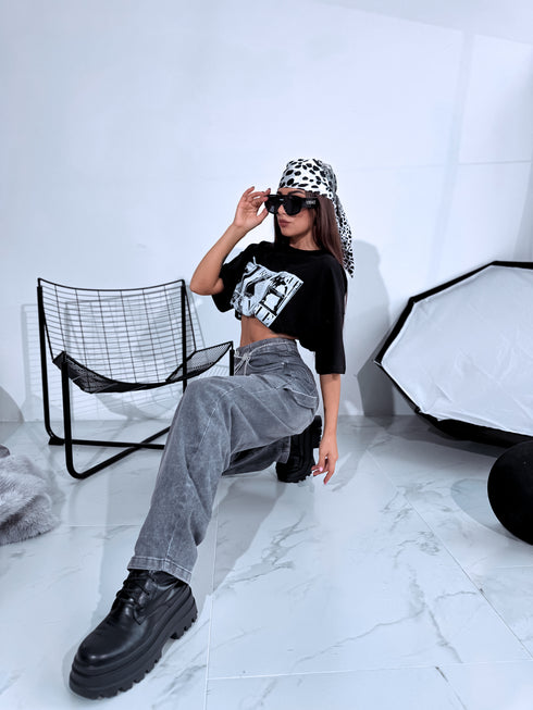 "WIDE BALLON" jeans trousers 8908 - lighter grey